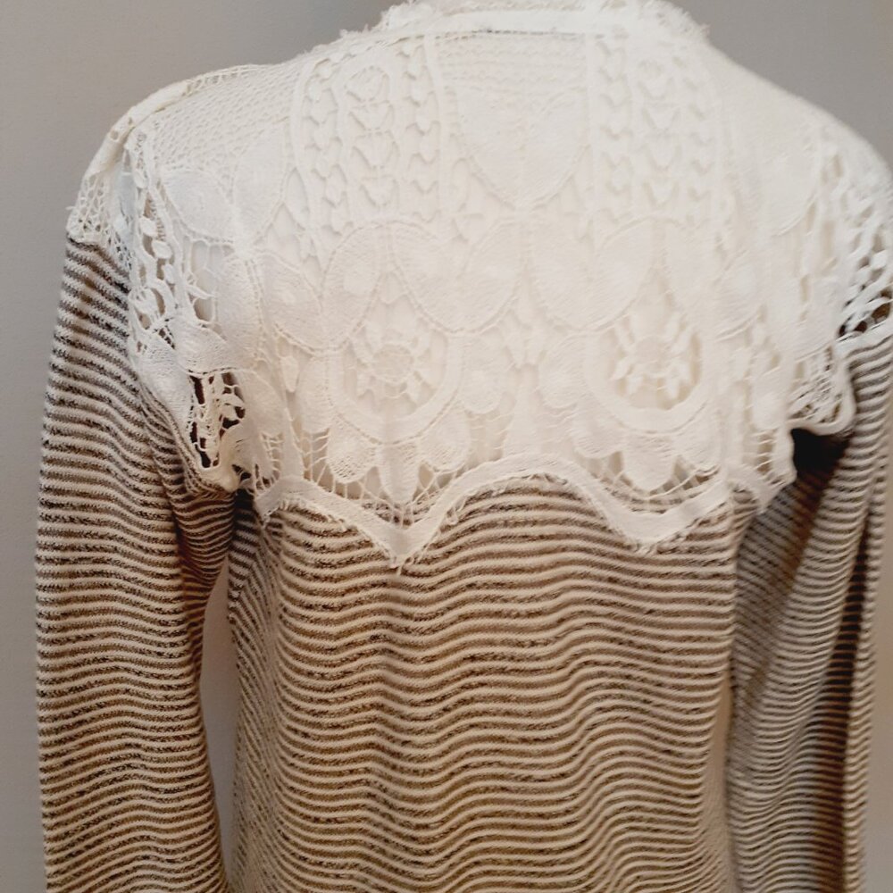 Anthropologie Language Knit & Lace Top